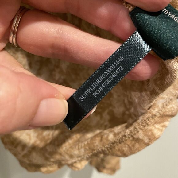 LRL Ralph Lauren Top Women Large Tan Snake Print 100% Linen Semi Sheet Python - Picture 11 of 12